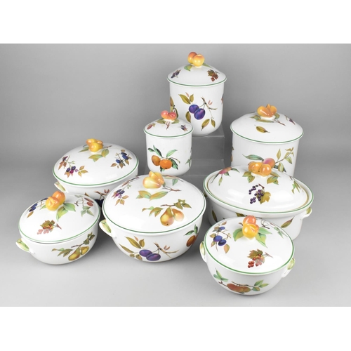 296 - A Collection Evesham Vale Lidded Tureens Together with Three Graduated Storage Jars