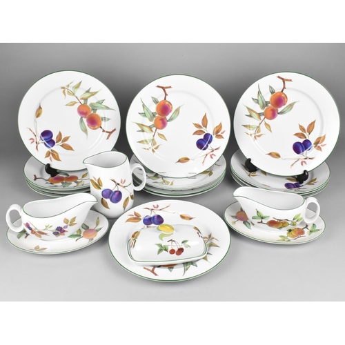 297 - A Collection of Royal Worcester Evesham Vale Dinnerwares to Comprise Thirteen Plates, Two Sauce Boat... 