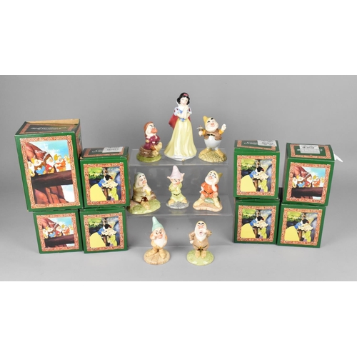 302 - Eight Royal Doulton Snow White and the Seven Dwarfs Figures, with Boxes