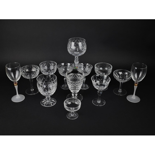 308 - A Collection of Various Cut Glass Coupes, Masonic Goblet, 19th/20th Century Drinking Glass etc