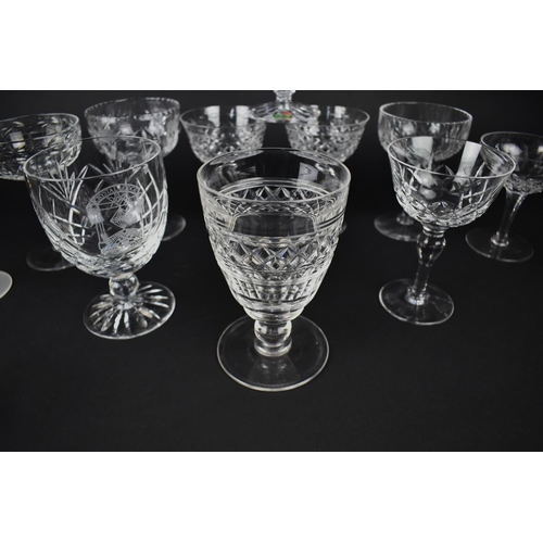 308 - A Collection of Various Cut Glass Coupes, Masonic Goblet, 19th/20th Century Drinking Glass etc