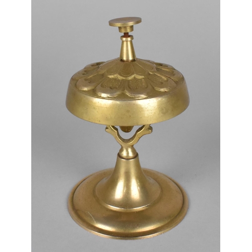 31 - A Reproduction Brass Countertop Reception Bell, 12cms High