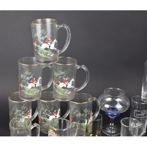 311 - A Set of Six Huntsman Glass Tankards Together with Various Other Glass