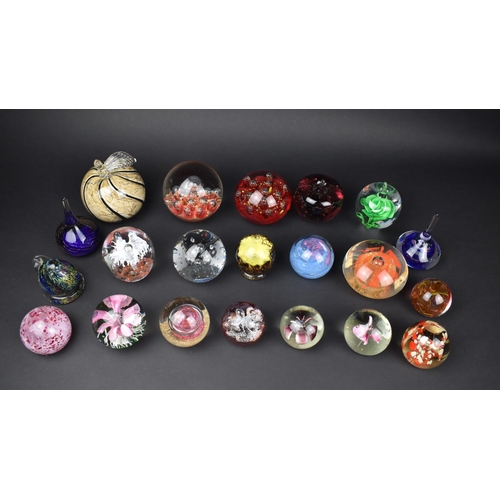 312 - A Collection of Various Glass Paperweights, Twenty-two in Total