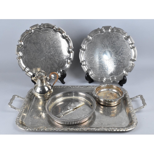 320 - A Collection of Various Silver Plate to Comprise Large Twin Handled Tray, Jug, Sheffield Plated Bott... 