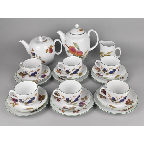 333 - A Royal Worcester Evesham Vale Tea Set to Comprise Six Cups, Saucers, Side Plates, Teapots and a Jug