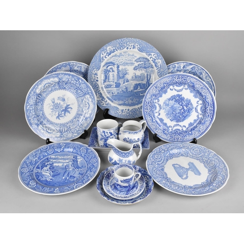 334 - A Collection of Various Blue and White Spode to Include Six Blue Room Collection Plates, Large Itali... 