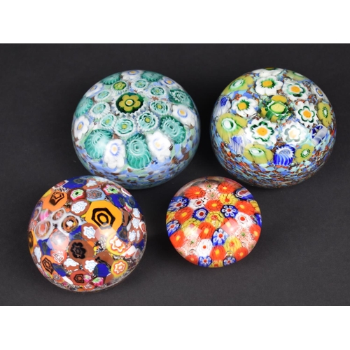 368 - Four Various Millefiori Glass Paperweights