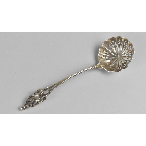 376 - A Georgian Silver Sifter Spoon with Pierced Bowl and Finial