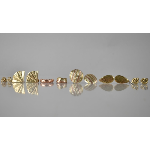 392 - A Collection of Gold and Gold Coloured Metal to include 9ct Gold Knot Earrings, Italian Style Tri Co... 