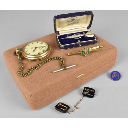 409 - A Collection of Various Gentlemans Items to Comprise Smiths Pocket Watch, Tie Clip etc