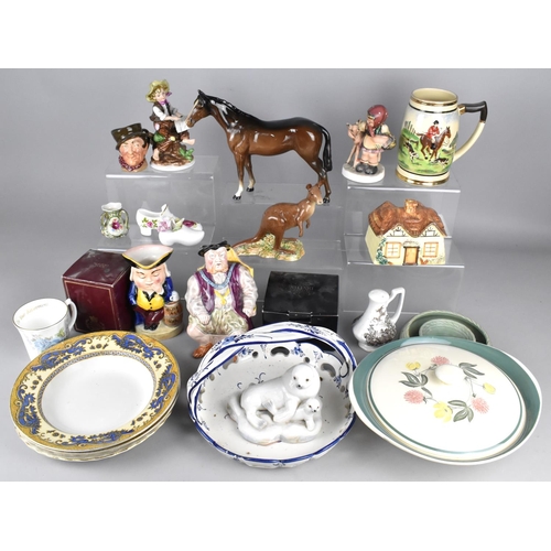 428 - A Collection of Various Ceramics to Comprise Beswick Kangaroo and Horse (Both af), Figures, Plates e... 