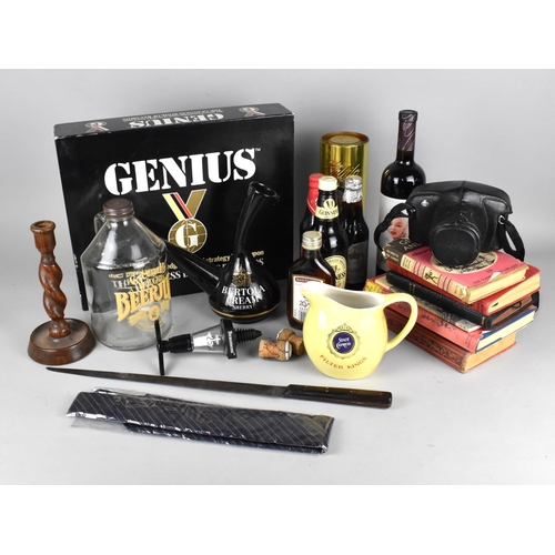 440 - A Collection of Various Items to Comprise Bottles of Genius, Bar Items to Include Jug, Oak Candle St... 