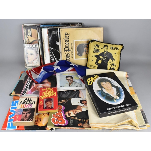 441 - A Collection of Elvis Presley Ephemera to Comprise Records, Singles, Magazines, Pillow, Annuals, Fla... 