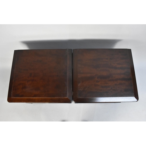 468 - A Pair of Stag Mahogany Bedside Tables with Base Drawers, Each 52cms Wide and 50cms High