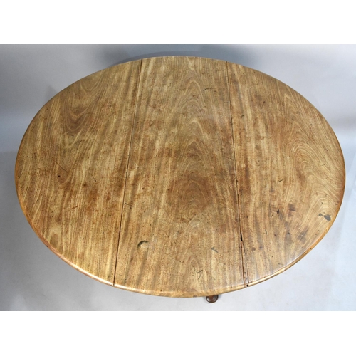 474 - A 19th Century Mahogany Drop Leaf Oval Top Table, 102cms Wide