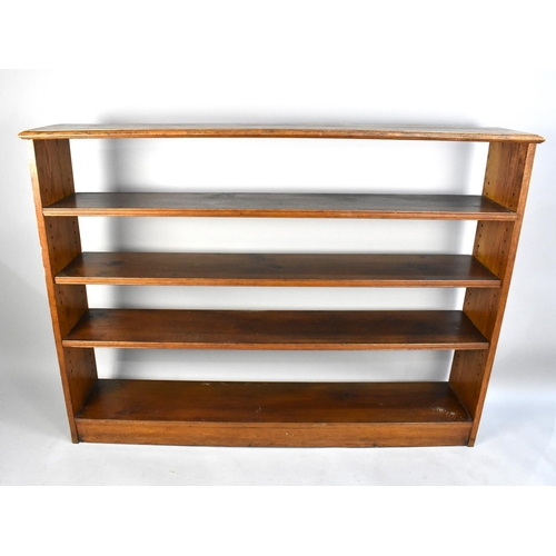 479 - A Large Oak Four Shelf Open Bookcase, 153cms Wide