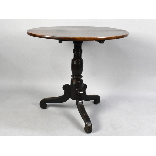 495 - A 19th Century Mahogany Circular Topped Snap Top Tripod Table, 74cms Diameter