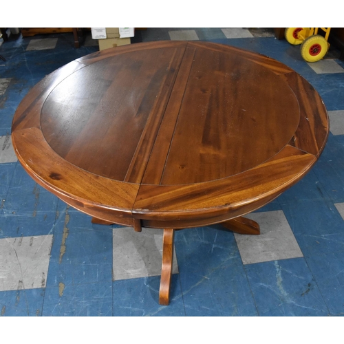 496 - An Indonesian Circular Extending Dining Table, 112cms Diameter