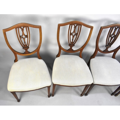 506 - A Set of Four Shield Back Dining Chairs