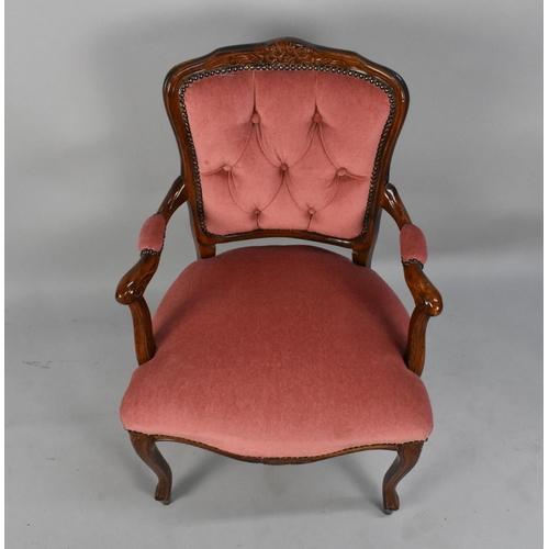 507 - A Modern French Style Ladies Armchair with Buttoned Back