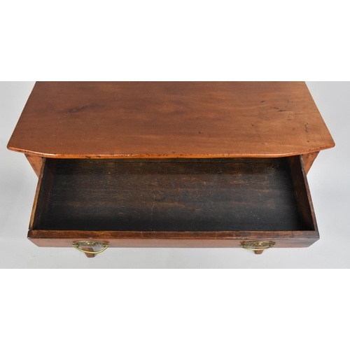 59 - An Edwardian Mahogany Side Table with Single Long Drawer on Tapering Square Feet, 86cms Wide