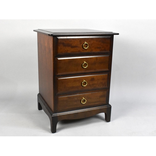 97 - A Stag Mahogany Four Drawer Bedside Chest, 52cms Wide