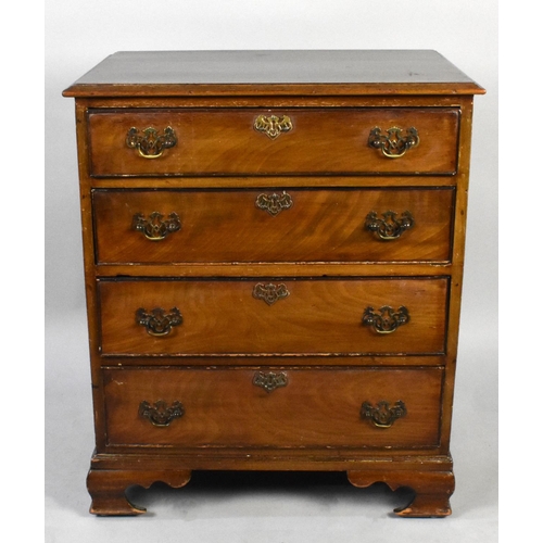 119 - An Edwardian Walnut Chest of Small Proportions Having Four Graduated Long Drawers and Ogee Bracket F... 