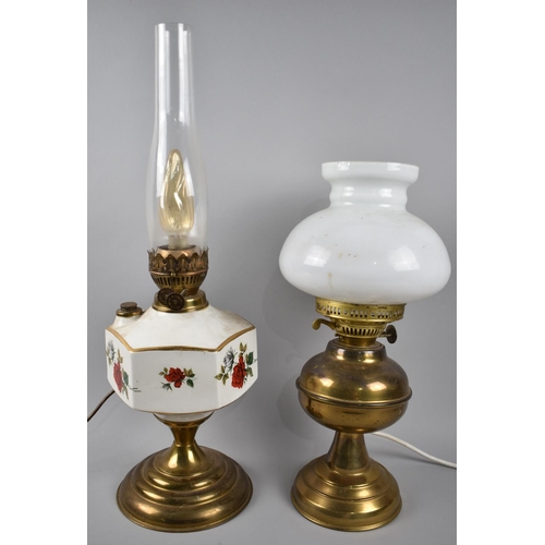 121 - Two Mid 20th Century Table Lamps in the Form of Oil Lamps