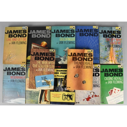 167 - A Collection of Eleven James Bond Paperback Books by Pan together with a Copy of Saturday Night and ... 