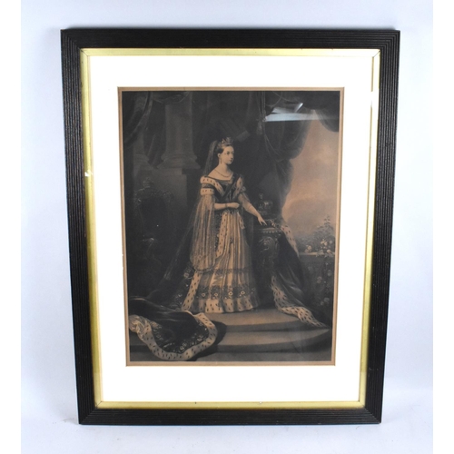 179 - A Framed Engraving, Young Queen Victoria After Aglio, 42x55cms