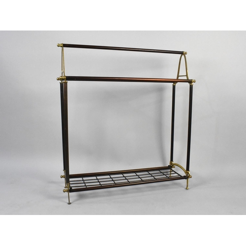 182 - A Modern Brass and Metal Towel Rail, 82cms Long