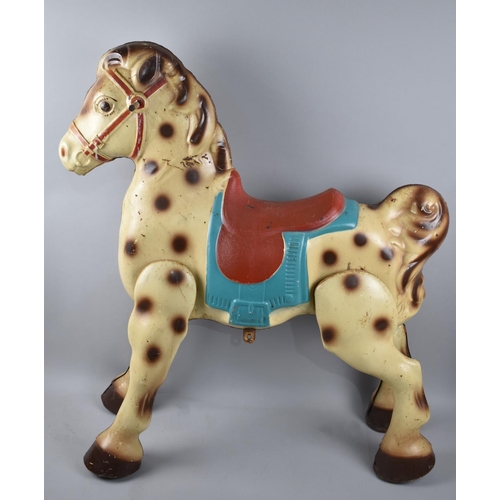 195 - A Mid 20th Century Painted Tin Plate Ride On Horse Toy by Mobo