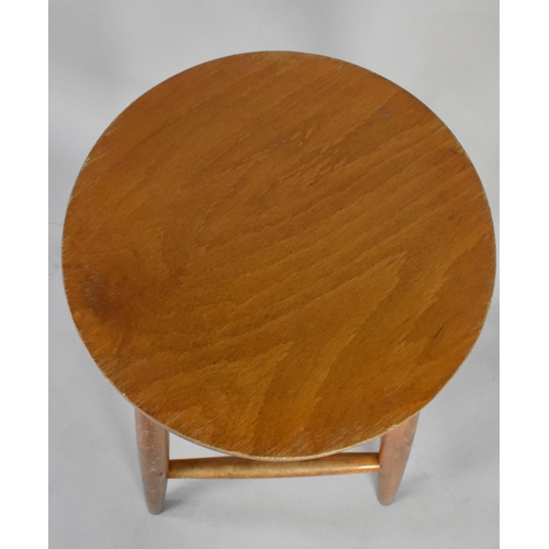 202 - A Circular Topped Stool, 36cms Diameter and 69cms High