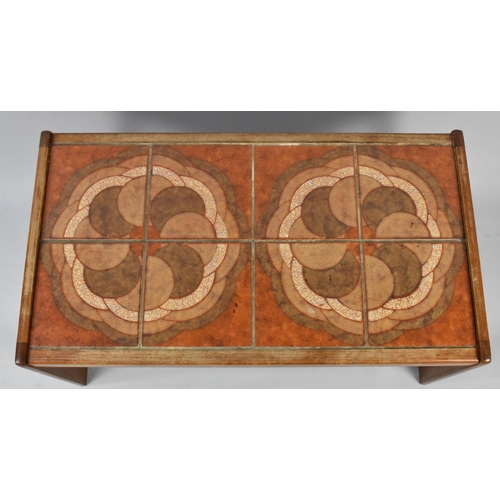 214 - A 1970s Tile Topped Coffee Table, 84cms Wide