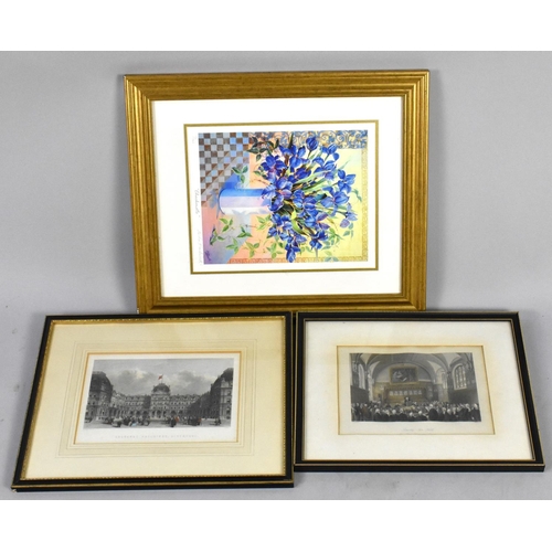 217 - A Collection of Two Coloured Engravings and a Limited Edition Botanic Print