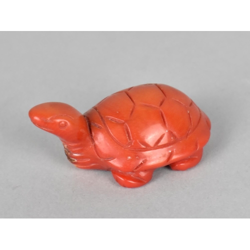 247 - A Carved Coral Study of a Tortoise, 27g (Neck Glued)