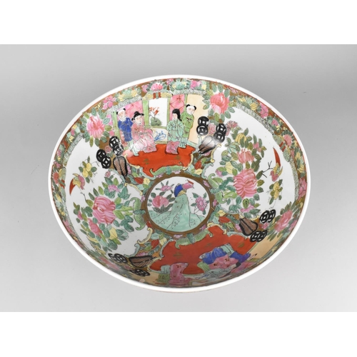 255 - A Large 20th Century Chinese Famille Rose Bowl Decorated in the Usual Manner with Court Scenes etc 4... 