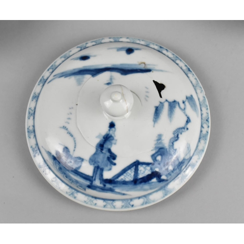 285 - A Collection of Various Oriental Blue and White Ceramics to Comprise Chinese Porcelain Lid Decorated... 