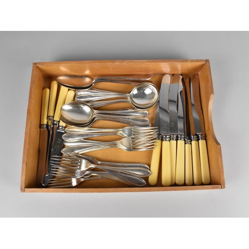 341 - A Silver Plated Cutlery Set for Six to Comprise Large Forks, Small Forks, Table, Soup and Serving Sp... 