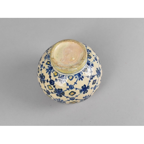 379 - An Early Italian Majolica Pot Decorated with Geometric Design in Blue and Yellow, Possibly 17th/18th... 