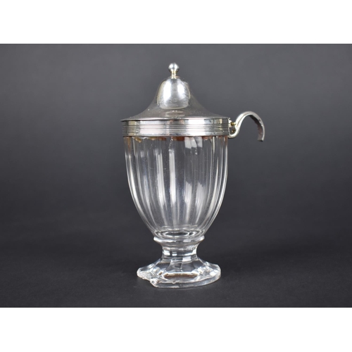 391 - A Georgian Silver and Glass Condiment Pot by CF (Crispin Fuller?), 13cm high, Condition Issues to Gl... 