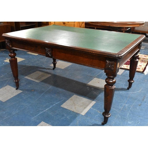 507 - An Edwardian Oak Writing Table with One Short Drawer to Each Long Side and one Long Drawer to One En... 