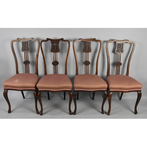 516 - A Set of Four Art Nouveau Side Chairs