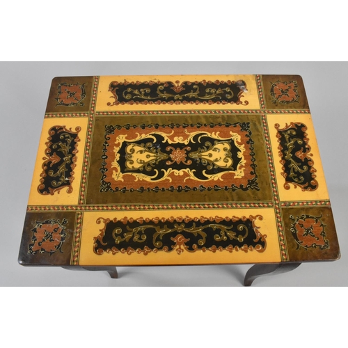 52 - A Mid 20th Century Rectangular Inlaid Italian Jewellery Table with Hinged Lid, 37cms Wide