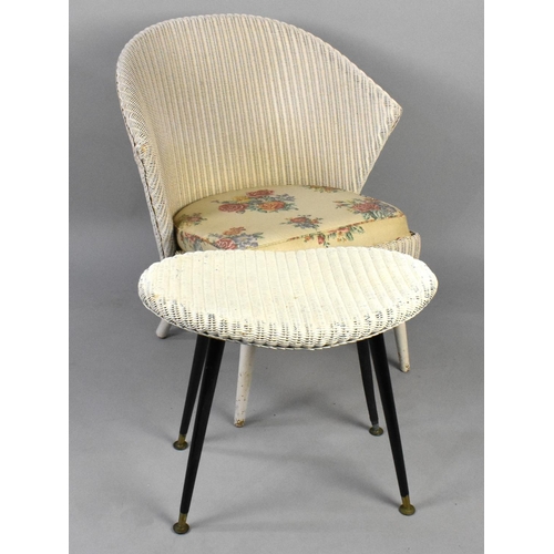 523 - A Mid 20th Century Loom Wing Nursing Chair and an Oval Dressing Table Stool