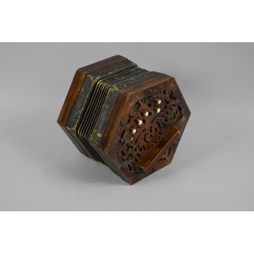 3 - Two Late 19th/Early 20th Century Concertina Squeeze Boxes, the Cased Rosewood Example with Makers La... 