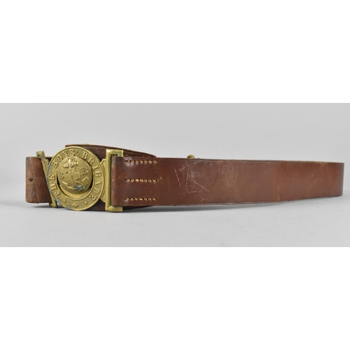 118 - A Vintage Boys Brigade Brass Mounted Leather Belt