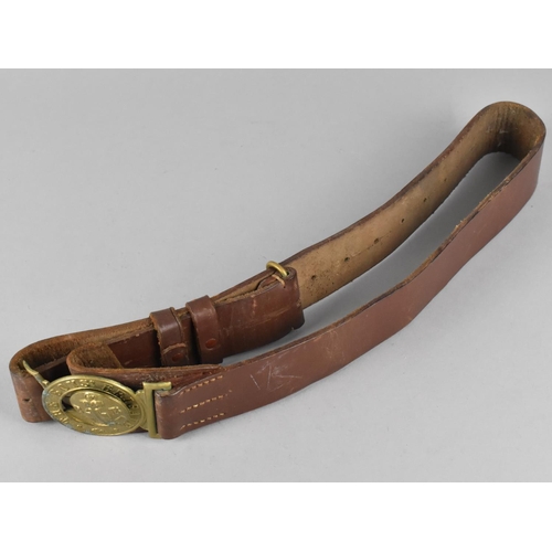 118 - A Vintage Boys Brigade Brass Mounted Leather Belt