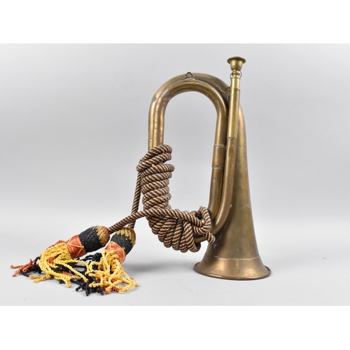 119 - A Brass Military Bugle with Rope Tassel, Possibly Royal Artillery